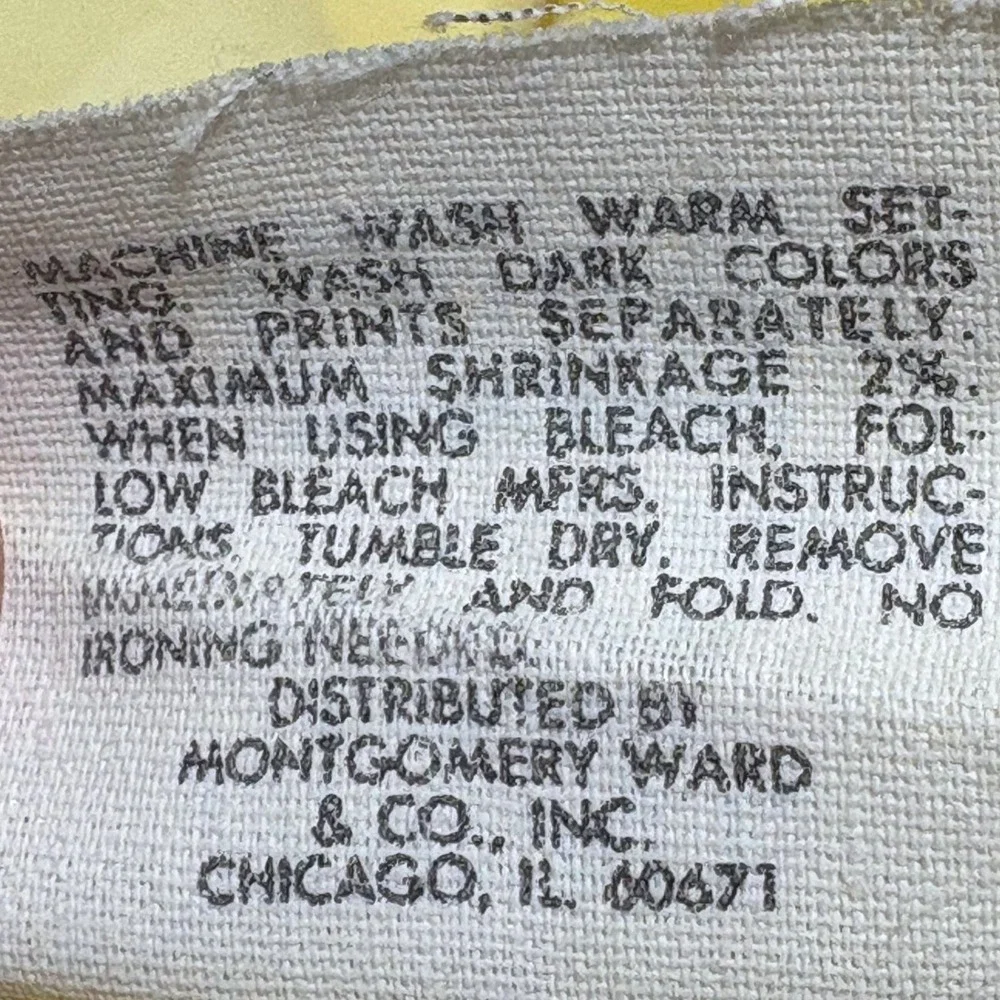 Vintage Montgomery Ward Twin Sheet Set Yellow Orange Butterfly Botanical Percale